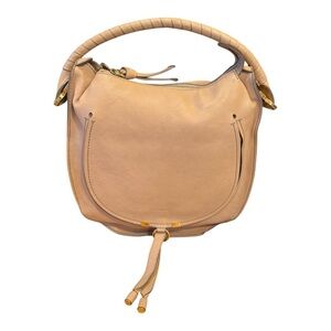 Authentic Chloe Pure Marcie Hobo Handbag Purse Braided Handle Dustbag Cream